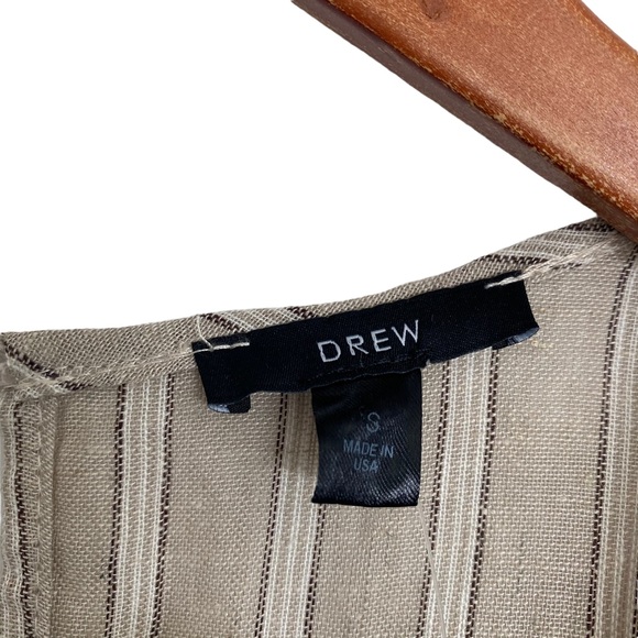 NWT Anthropologie Drew Khaki Striped
Jumpsuit Wide Leg Size Small Tie Waist - Picture 6 of 12